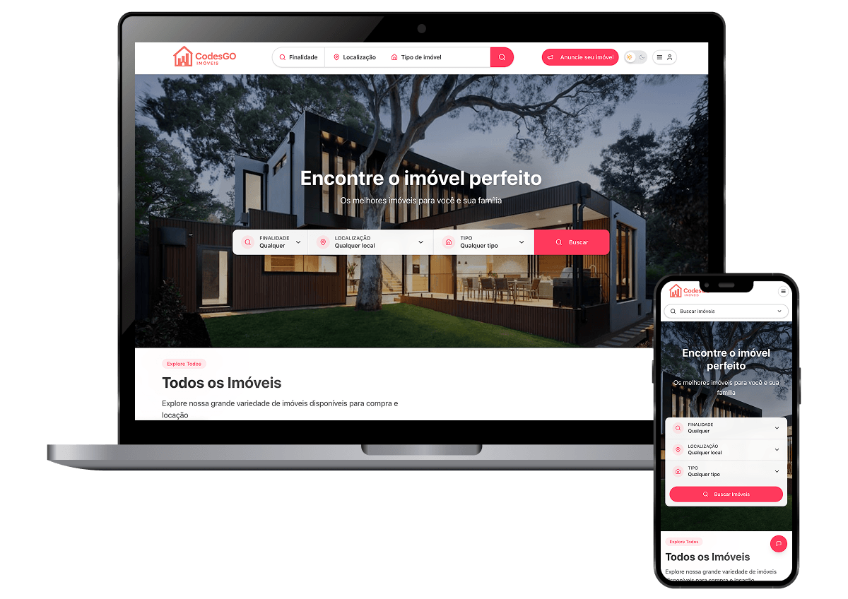 Exemplo de site imobiliário criado com CodesGO